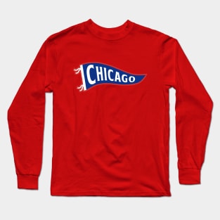 Chicago Pennant - Red Long Sleeve T-Shirt